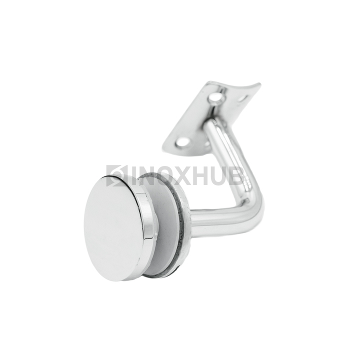 Крепление поручня на стекло литое с ложементом (Ø50.8), 75.0×60.0 мм, AISI 304, GRIT 600