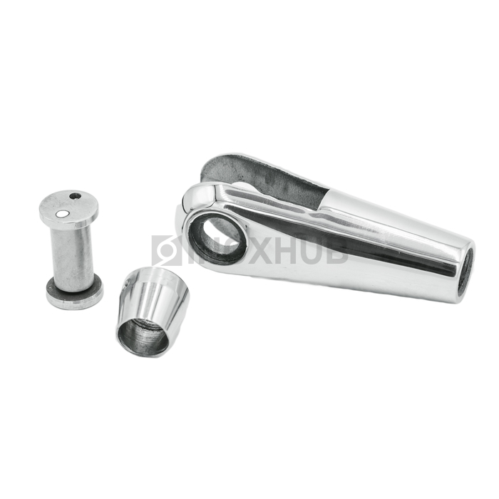 Наконечник для крепления тяги правый, М14 шаг Р=2, AISI 316, GRIT 600