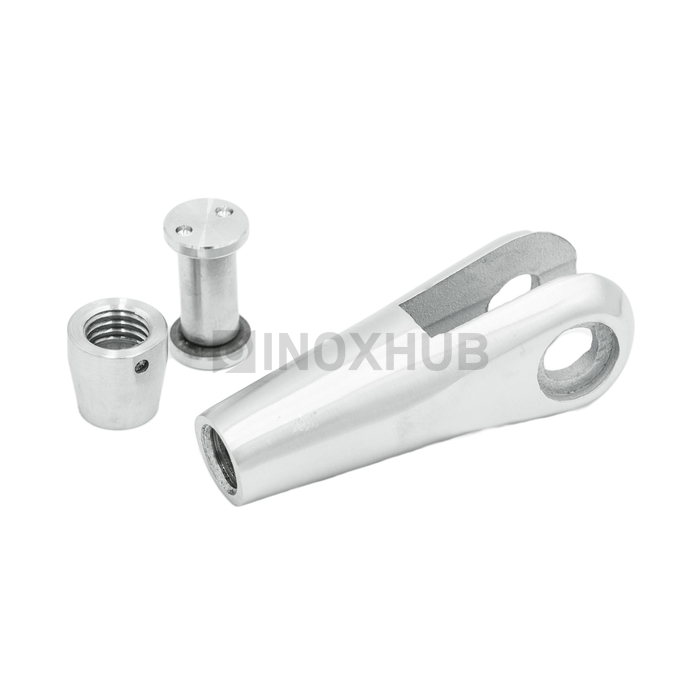 Наконечник для крепления тяги правый, M14 шаг Р=2, AISI 316, GRIT 320 