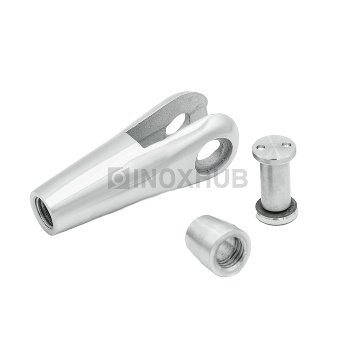 Наконечник для крепления тяги левый, M14 шаг Р=2, AISI 316, GRIT 320 