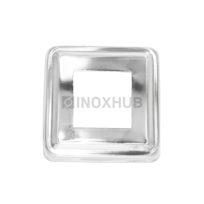 Низ стойки квадратный фигурный, 40.0×40.0 мм / 86.0×86.0 мм, AISI 304, GRIT 600