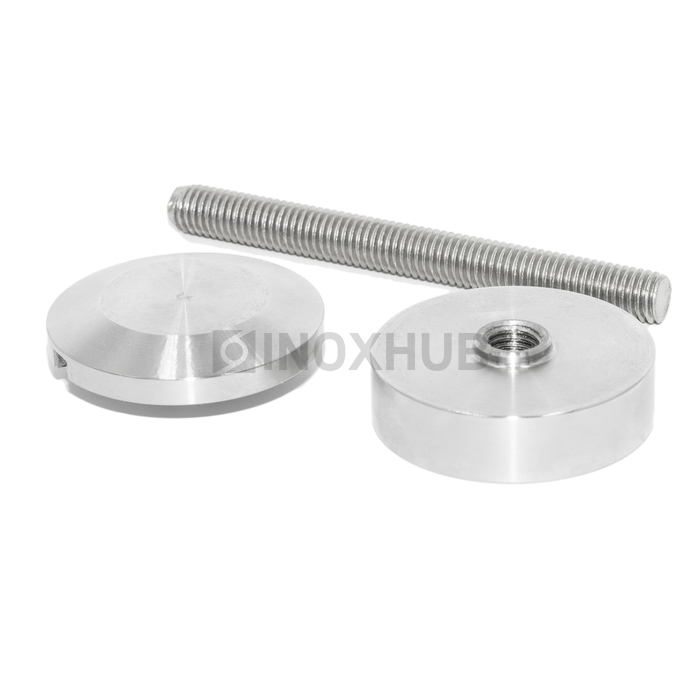 Точечный стеклодержатель стандартный, стекло 6.0-30.0 мм, М10, AISI 304, GRIT 320