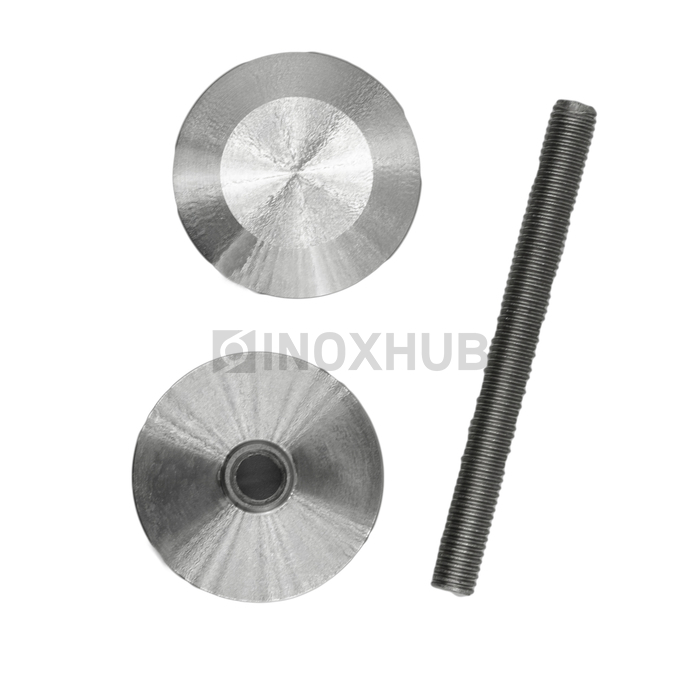 Точечный стеклодержатель стандартный, стекло 6.0-30.0 мм, М10, AISI 304, GRIT 320