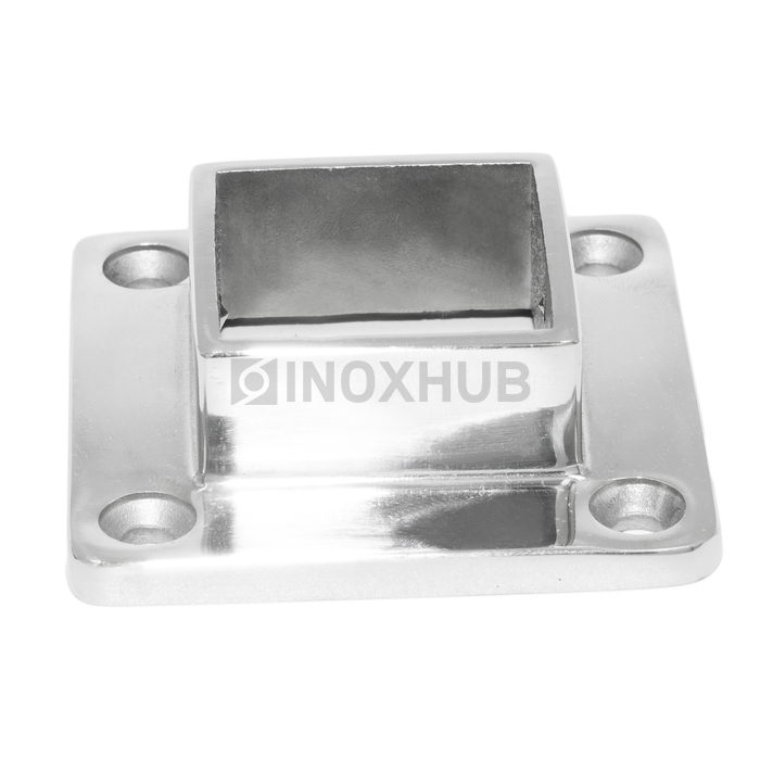 Фланец настенный литой, 40.0×40.0 мм, AISI 304, GRIT 600