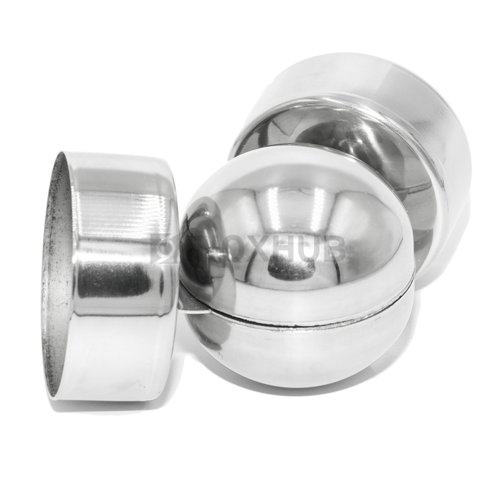 Поворот шаровой внешний для трубы или деревянного поручня, Ø50.8 мм, AISI 304, GRIT 600