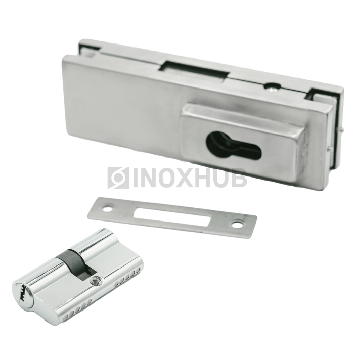Замок (150С SSS) центральный с прямоугольным ригелем, нерж. сталь матовая