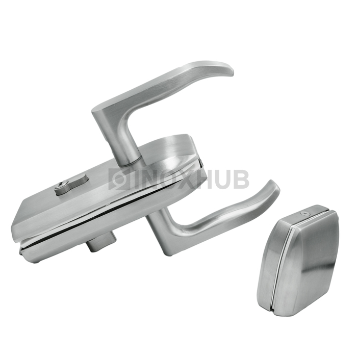 Замок (013-2 SSS) без притвора, с ответной частью на стекло, нерж. сталь матовая