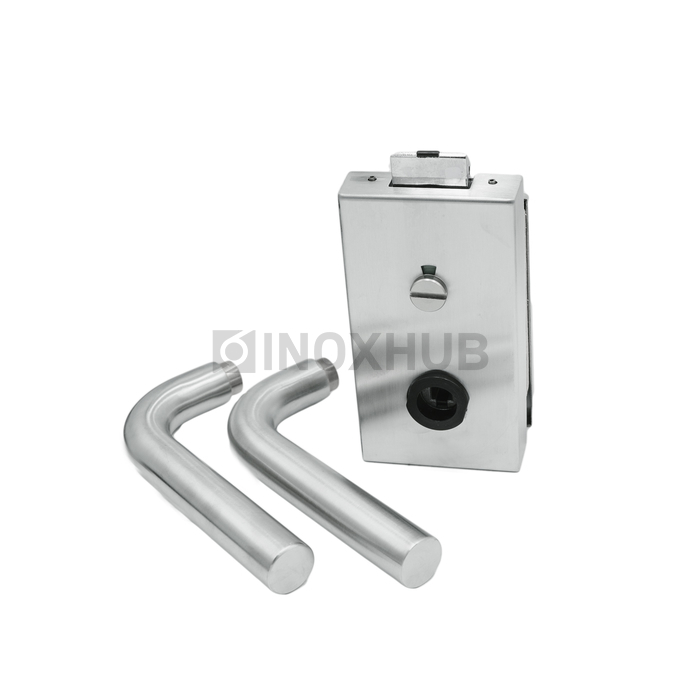 Защелка сантех. (85-1 SSS) с индикатором, с притвором, с отв. частью на стену, нерж. сталь матовая