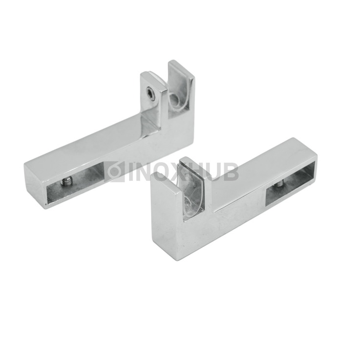 Держатель стекла (346 SSS) горизонтальный, штанга 30×10 мм, нерж. сталь матовая