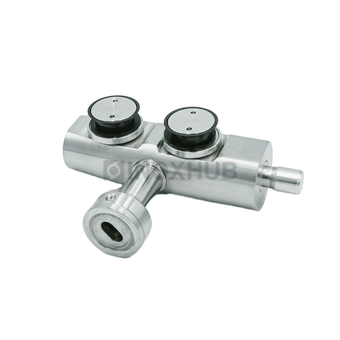 Фитинг (730 SSS) с осью стена-фрамуга под зенковку, нерж. сталь матовая