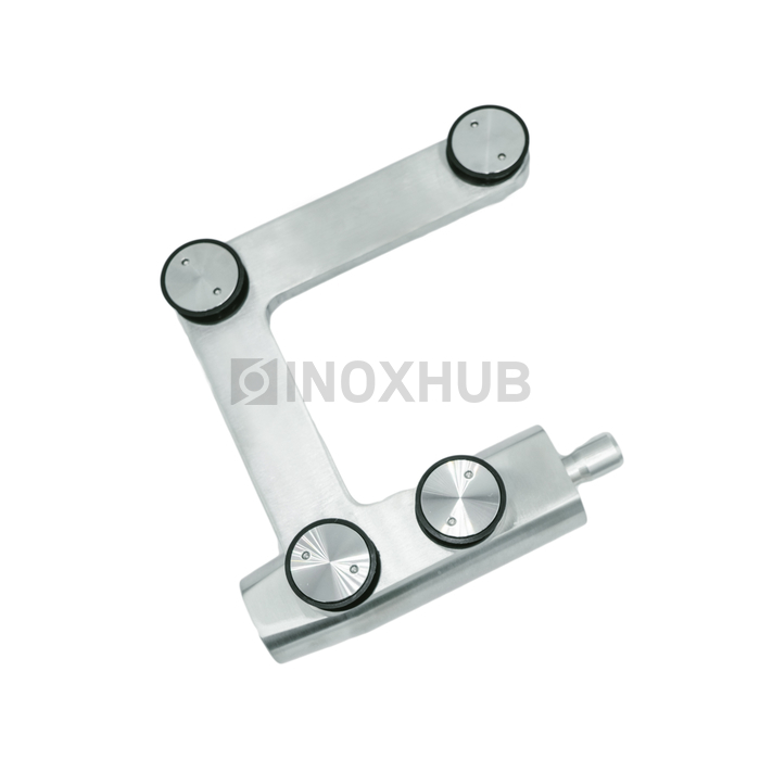 Фитинг угловой (740 SSS) с осью под зенковку, нерж. сталь матовая