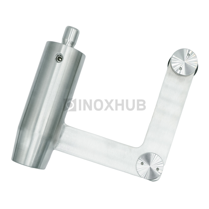 Фитинг угловой (740 SSS) с осью под зенковку, нерж. сталь матовая