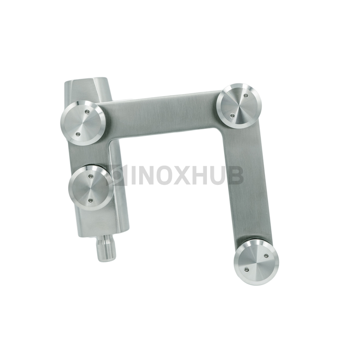 Фитинг угловой (740a SSS) с осью без зенковки, нерж. сталь матовая