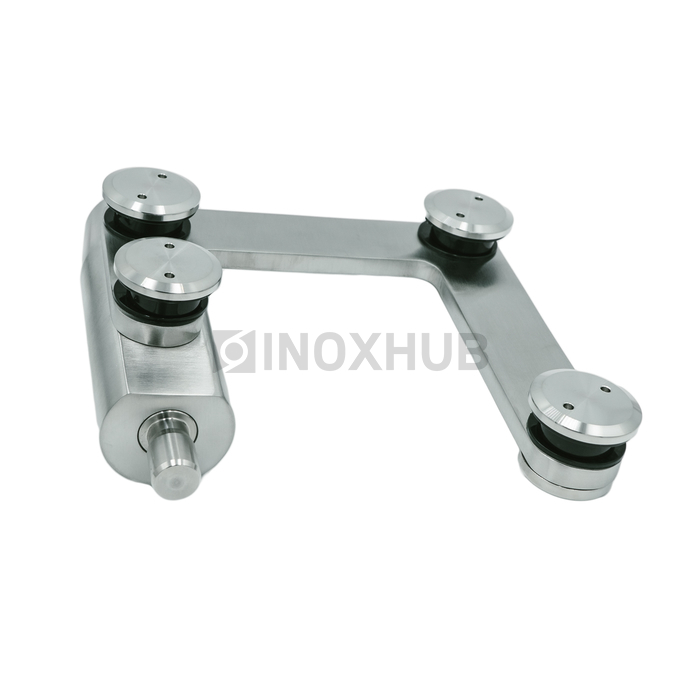 Фитинг угловой (740a SSS) с осью без зенковки нерж. сталь матовая