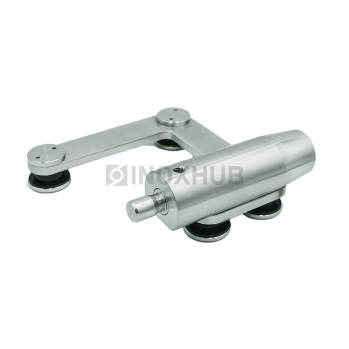 Фитинг угловой (740a SSS) с осью без зенковки, нерж. сталь матовая