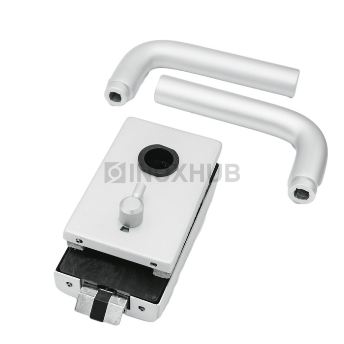 Защелка сантех. (85-1 AL) с индикатором, с притвором, с отв. частью на стену, Анодированный алюминий