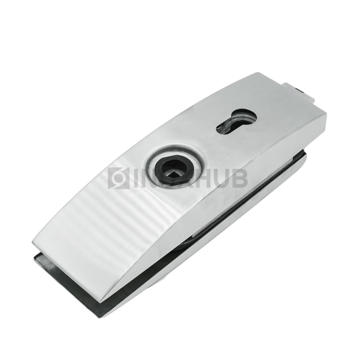 Замок (87-1 SSS) с нажимной ручкой, притвором, без отв. части, нерж. сталь матовая