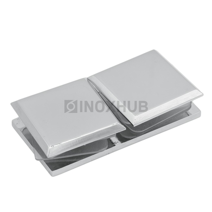 Коннектор (724 PC) стекло-стекло 180°, полированный хром