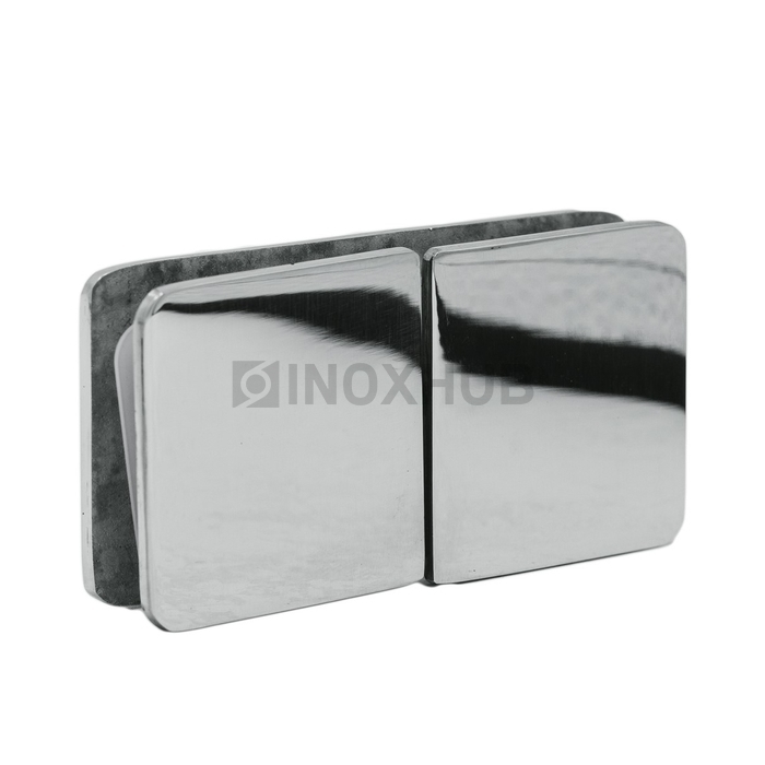 Коннектор (734 PSS) стекло-стекло 180° (без фаски) нерж. сталь полированная