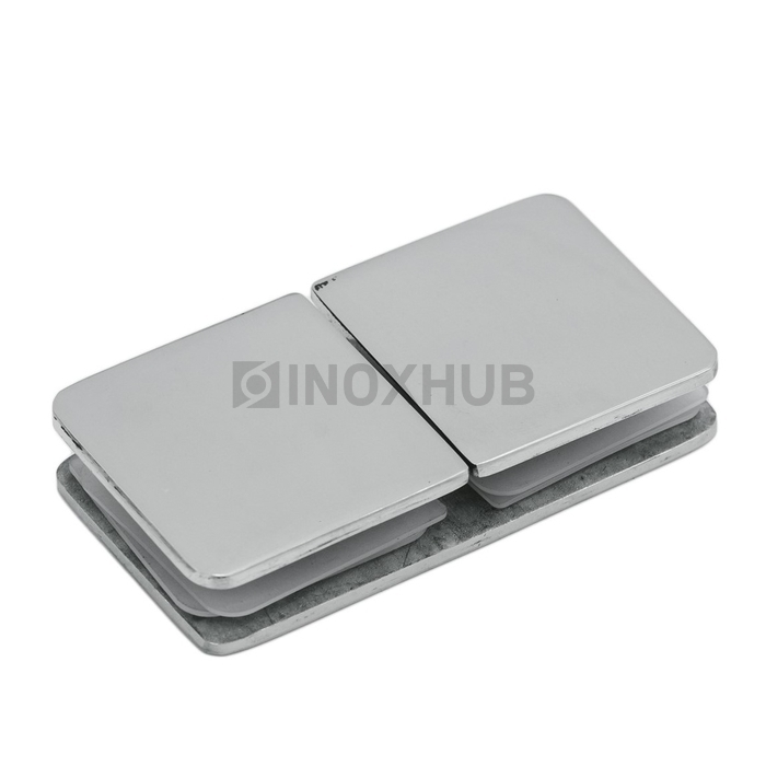 Коннектор (734 PSS) стекло-стекло 180° (без фаски), нерж. сталь полированная