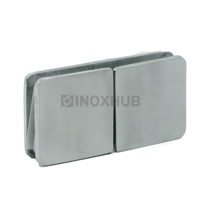 Коннектор (734 SSS) стекло-стекло 180° (без фаски) нерж. сталь матовая