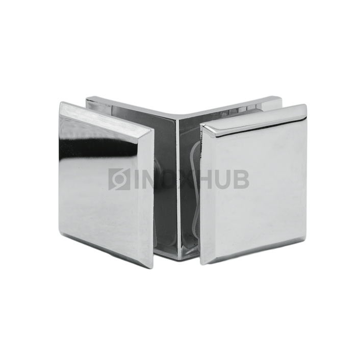 Коннектор (725 PC) стекло-стекло 90°, полированный хром