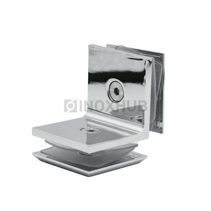 Коннектор (725 PC) стекло-стекло 90°, полированный хром