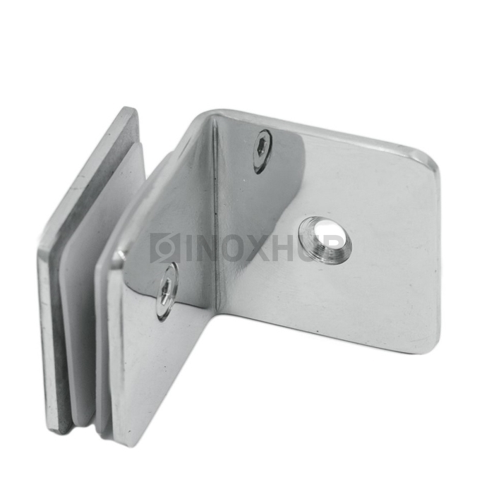 Коннектор L-обр. (732 PSS) стекло-стена (без фаски), нерж. сталь полированная