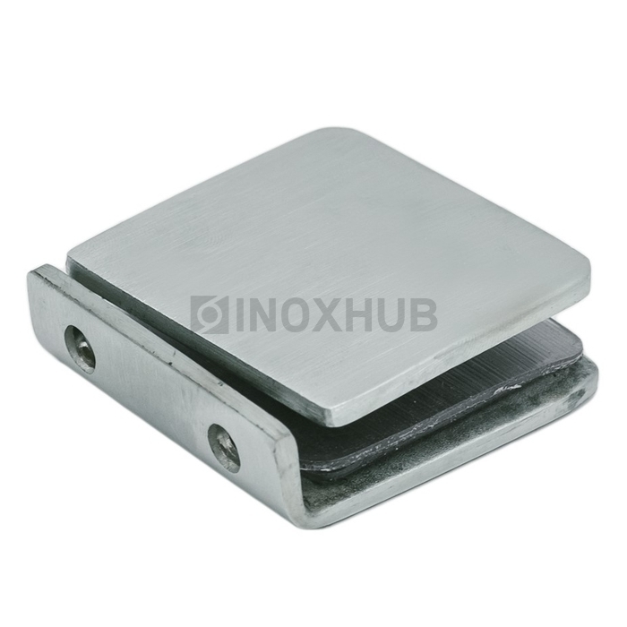 Коннектор (731 SSS) стекло-стена 2 отверстия (без фаски) нерж. сталь матовая