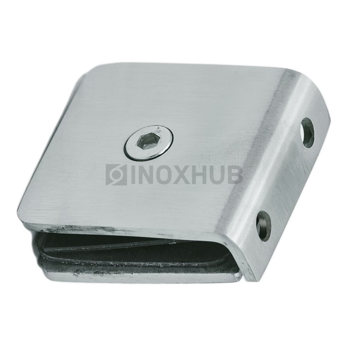 Коннектор (731 SSS) стекло-стена, 2 отверстия (без фаски), нерж. сталь матовая