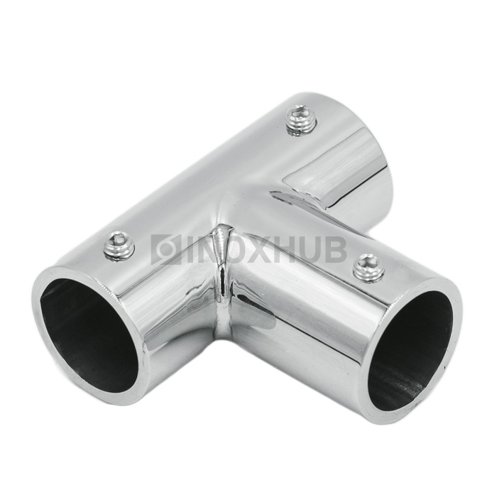 Соединитель-тройник (902 PSS)  штанги Ø19 мм нерж. сталь полированная