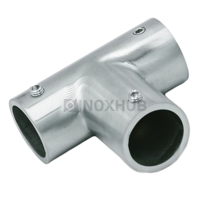 Соединитель-тройник (902 SSS), штанга Ø19 мм,  нерж. сталь матовая