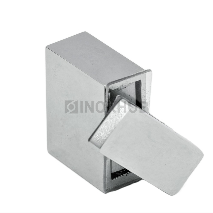 Держатель стекла (342 PSS) через отверстие, штанга 30×10 мм, нерж. сталь полированная