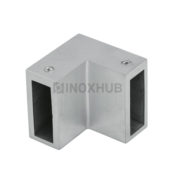 Соединитель штанги 90° (340 SSS), штанга 30×10 мм, нерж. сталь матовая