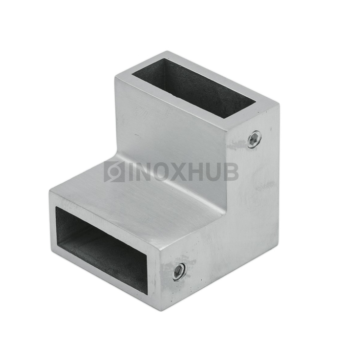 Соединитель штанги 90° (340 SSS) штанга 30×10 мм нерж. сталь матовая