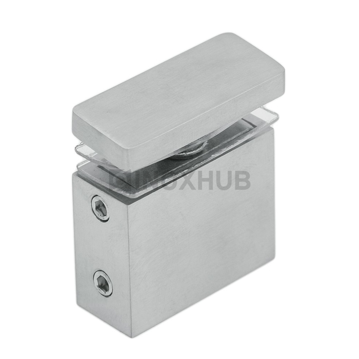 Держатель стекла (342 SSS) через отверстие штанга 30×10 мм нерж. сталь матовая