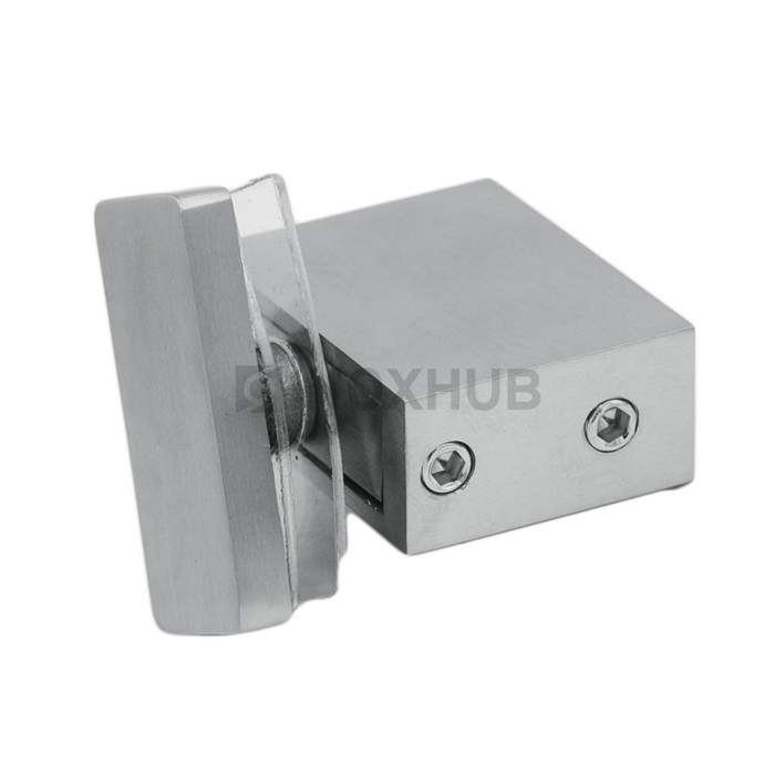 Держатель стекла (342 SSS) через отверстие, штанга 30×10 мм, нерж. сталь матовая