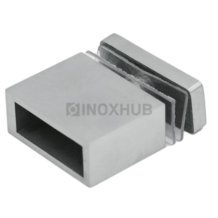 Держатель стекла (342 SSS) через отверстие, штанга 30×10 мм, нерж. сталь матовая