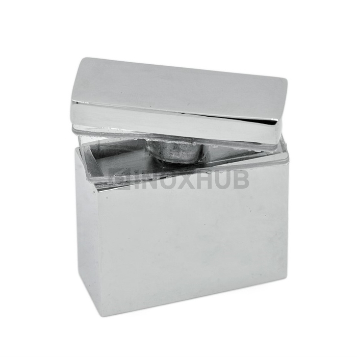 Держатель стекла (342 PSS) через отверстие, штанга 30×10 мм, нерж. сталь полированная