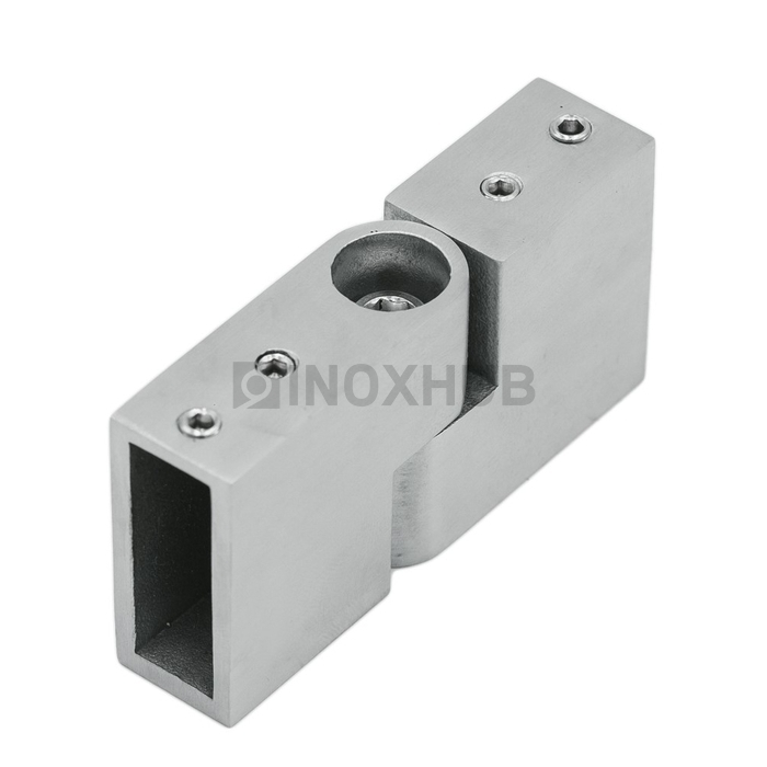 Соединитель штанги (344 SSS) поворотный, штанга 30×10 мм, нерж. сталь матовая