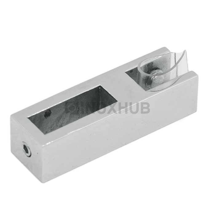 Держатель стекла (345 PSS) вертикальный, штанга 30×10 мм, нерж. сталь полированная