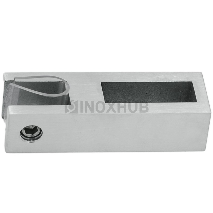 Держатель стекла (345 SSS) вертикальный, штанга 30×10 мм, нерж. сталь матовая