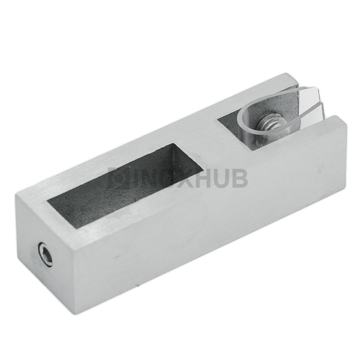 Держатель стекла (345 SSS) вертикальный, штанга 30×10 мм, нерж. сталь матовая