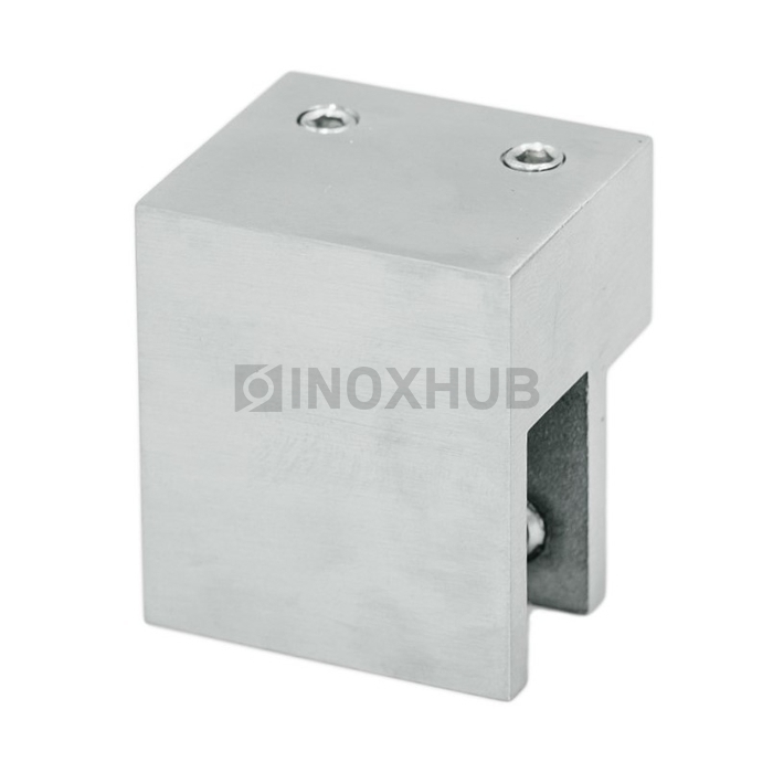 Держатель стекла (347 SSS) торцевой горизонтальный, штанга 30×10 мм, нерж. сталь матовая