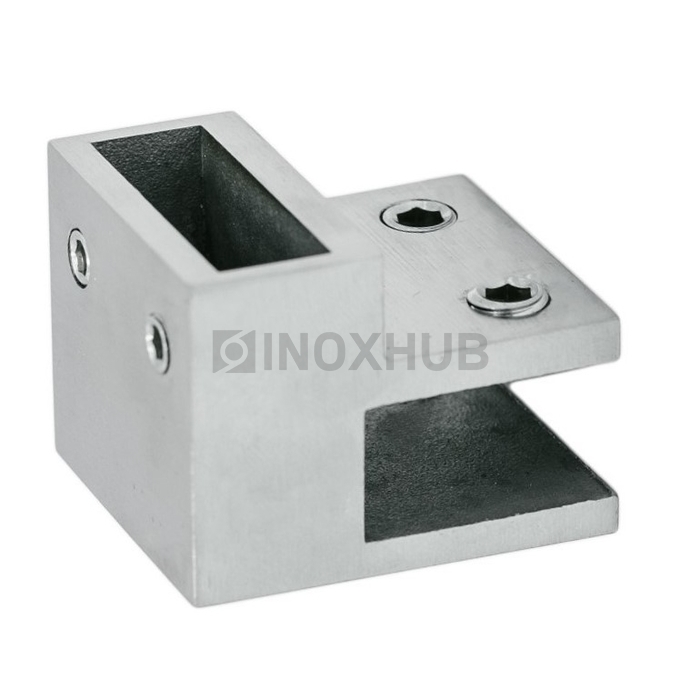 Держатель стекла (347 SSS) торцевой горизонтальный штанга 30×10 мм нерж. сталь матовая