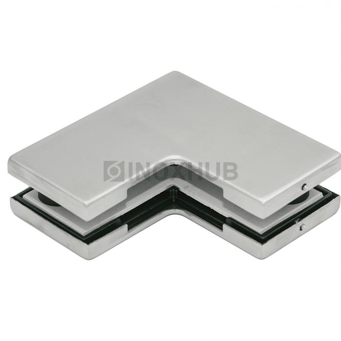 Фитинг угловой (160 SSS) большой, стекло 10-12 мм, нерж. сталь матовая