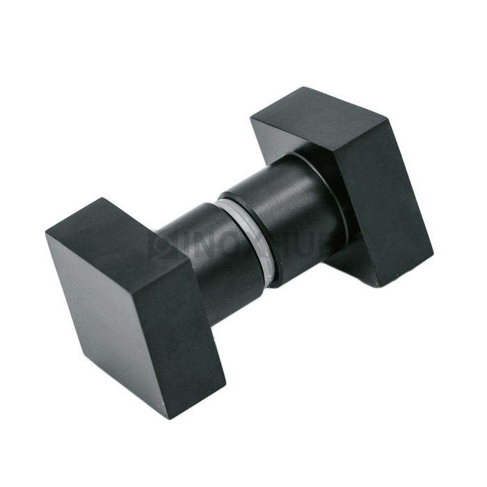 Кноб квадратный (684 BLC), стекло 6.0-12.0 мм, Черный мат
