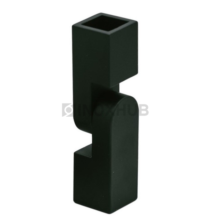 Соединитель штанги (185 BLC) произвольный угол, штанга 15×15 мм, Черный мат