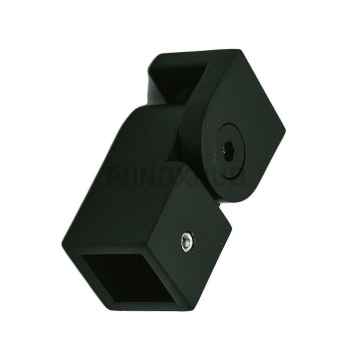 Соединитель штанги (185 BLC) произвольный угол, штанга 15×15 мм, Черный мат