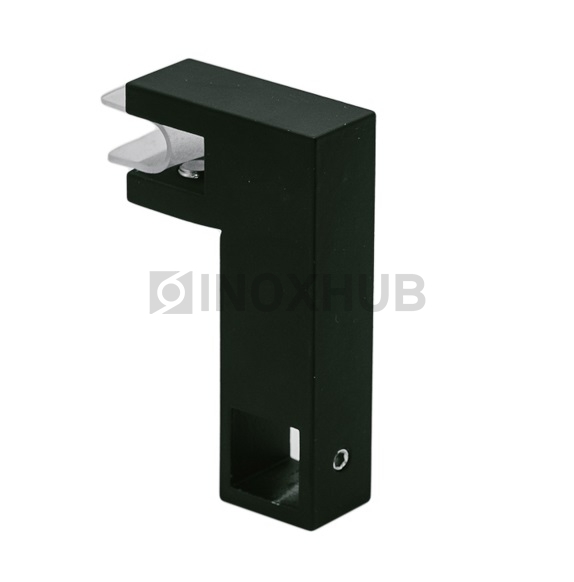 Держатель стекла (186 BLC) горизонтальный, штанга 15×15 мм, Черный мат